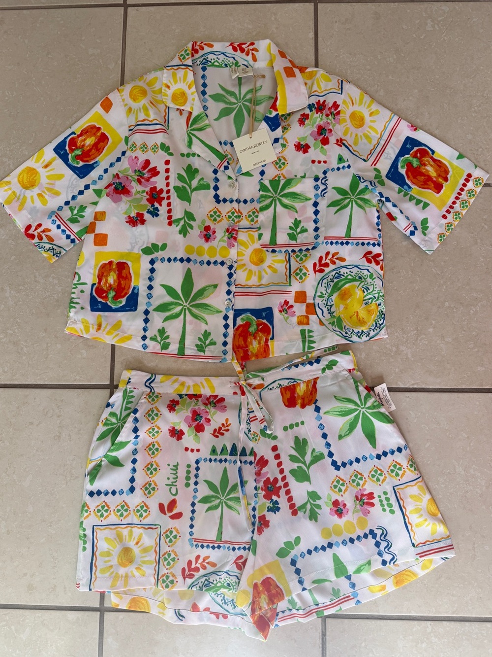 Cynthia Rowley Tropical Print Pajama Set - Multicolor